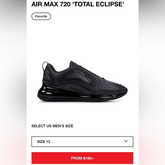 🔥NIKE AIR MAX 720 'TOTAL ECLIPSE' RARE - Picture 10 of 10